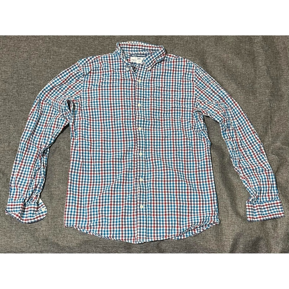 Old‎ Navy Slim Fit Classic Men's LT Plaid Long Sleeve Shirt